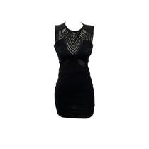 Vestido Lança Perfume Preto Transparencia