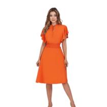 Vestido laranja com lastex via tolentino