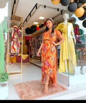 Vestido laranja estampado endliss