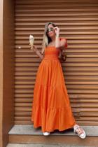 vestido laranja verão M (n38/40)