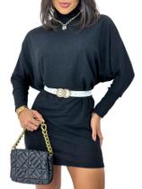 Vestido Lãzinha Curto Manga Morcego Gola Alta Gringa Blogueira Festa Balada Vestido Lãzinha Curto Manga Morcego Gola Alta Gringa Blogueira Festa Balada