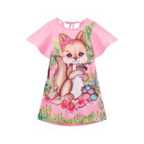 Vestido Le Petit Kukiê manga curta desenvolvido em meia malha Vestido Le Petit Kukiê manga curta desenvolvido em meia malha