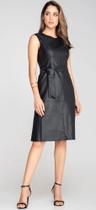 Vestido Leather Tab Detail Midi