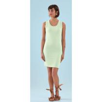 Vestido Lecimar Regata em Crochê Verde Menta: