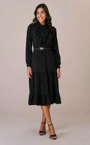 Vestido lena crepe preto tata martello Vestido lena crepe preto tata martello