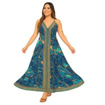 Vestido Lenço Indiano FMF Longo Costas Abertas Premium Vestido Lenço Indiano FMF Longo Costas Abertas Premium