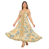 Vestido Lenço Indiano FMF Longo Costas Abertas Premium Vestido Lenço Indiano FMF Longo Costas Abertas Premium