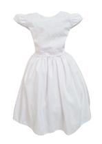 Vestido Lese Infantil Branco Bordado Festa Aniversário Luxo