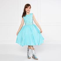 Vestido Lese Verde Infantil Festa Casamento Cinto Perólas