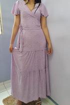 Vestido Leticia com faixa na cor violeta