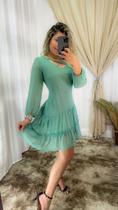 Vestido leve, fluído e romântico tamanho M , verde água