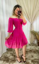 Vestido leve, fluído e romântico tamanho P, cor rosa pink