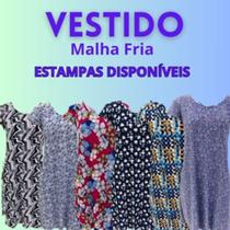 Vestido Liganet Feminino Malha Fria Manga Curta Moda Evangélica Estampas Variadas