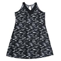 Vestido Liganete Estampado Cavado Gola V Detalhe Gota Atrás