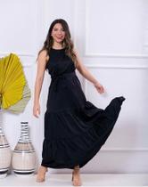 Vestido lilás e preto