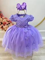 Vestido lilas jardim encantado festa infantil bosque luxo princesa RN a 3 anos Vestido lilas jardim encantado festa infantil bosque luxo princesa RN a 3 anos