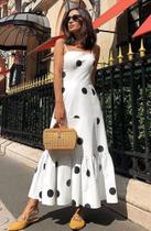 Vestido lindo com bolinhas casual