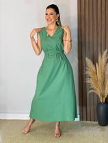 Vestido Linho Alfaiataria Elegante Lançamento Cores Novas