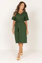 Vestido Linho com Bolsos e Botões Mirasul - Elegante e Versátil