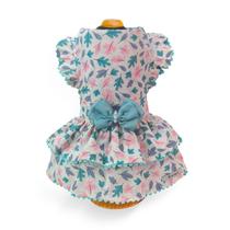 Vestido Linho Florença para cachorro e gato Tamanho:00 Vestido Linho Florença para cachorro e gato Tamanho:00