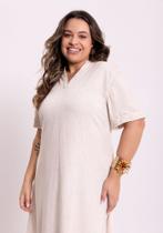Vestido Linho Plus Size em Tecido Linho Lunender 20028 Vestido Linho Plus Size em Tecido Linho Lunender 20028