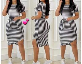 Vestido listras preto e branco