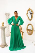 Vestido logo forro e mangas removíveis luxo coleção Grace