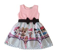 Vestido Lol Listrado Bonecas Busto Rosa Festa Infantil