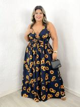 Vestido Longo 2 em 1 Estampado Plus Size