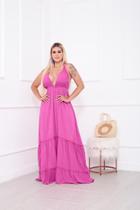 Vestido Longo 3 Marias Para Madrinha Convidada Frente Unica Festa Casamento Dia Tarde e Noite Luxo Formatura - AJ Modas
