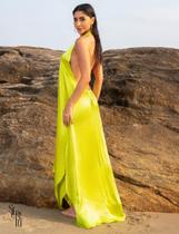 vestido longo acetinado