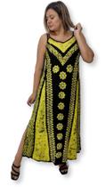 Vestido Longo Alça Indiano Bordado Batik Cod E80 - Sarat Moda Indiana