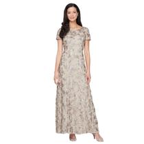 Vestido Longo Alex Evenings em Renda Roseta Champanhe Tamanho 12 Vestido Longo Alex Evenings em Renda Roseta Champanhe Tamanho 12