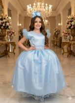 Vestido Longo Amanda Azul Bebe Marie Formatura Fardamento Festas Apresentação Vestido Longo Amanda Azul Bebe Marie Formatura Fardamento Festas Apresentação