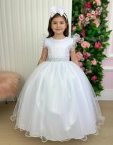Vestido Longo Amanda Branco Damas Casamento Florista Formatura Noivinha