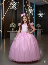 Vestido Longo Amanda Rosa Bebê - Elegante e Sofisticado Vestido Longo Amanda Rosa Bebê - Elegante e Sofisticado