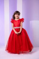 Vestido Longo Amanda Vermelho Marie Formatura Daminha Florista Apresentação