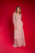 Vestido Longo Ametista Velvet - Nude Vestido Longo Ametista Velvet - Nude