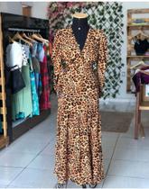 Vestido Longo animal print/onça Vestido Longo animal print/onça