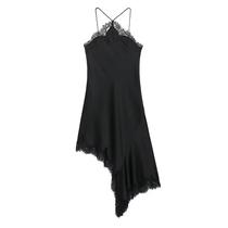 Vestido Longo Assimétrico De Renda E Cetim Para Mulheres, Moda Verão 2025, Vestido De Festa E Praia Vestido Longo Assimétrico De Renda E Cetim Para Mulheres, Moda Verão 2025, Vestido De Festa E Praia