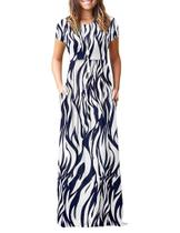 Vestido longo AUSELILY feminino de manga curta, solto, liso, casual