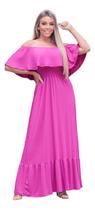Vestido Longo Babado Feminino Franzido Ciganinha Elastex Vestido Longo Babado Feminino Franzido Ciganinha Elastex