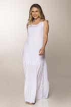 Vestido Longo Babados 986 Branco