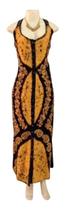 Vestido Longo Batik Abotoamento Frontal, Alça, Cod. 089