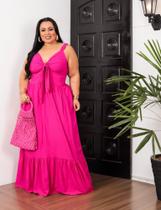 Vestido longo Bianca tecido viscolinho pipoquinha disponível G2 e G3 PLUS SIZE