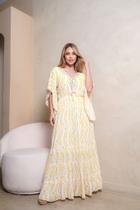 Vestido Longo Boho Indiano Detalhe Lurex L69