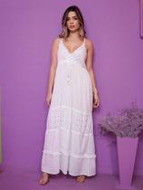 Vestido Longo Branco De Alcinha Ajustável Com Forro 600
