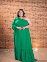 Vestido Longo Branco Plus Size Ano Novo Festa Mula Manca Manga Comprida Elegante Rodado