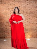 Vestido Longo Branco Plus Size Ano Novo Festa Mula Manca Manga Comprida Elegante Rodado