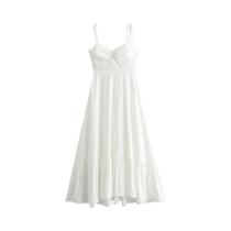 Vestido Longo Branco Sem Mangas Para Mulheres, Vestido De Praia Com Renda E Costas Descobertas Para Vestido Longo Branco Sem Mangas Para Mulheres, Vestido De Praia Com Renda E Costas Descobertas Para
